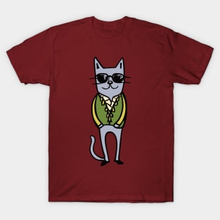 Meow-velous Cat Illustration: A Boho-Chic Tee for the Feline Fanatic T-Shirt